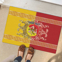 Personalized Italy Sicily Rubber Doormat Baroque Motif