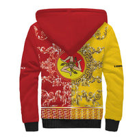 Personalized Italy Sicily Sherpa Hoodie Baroque Motif