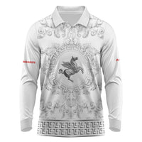 Personalized Italy Tuscany Long Sleeve Polo Shirt Baroque Motif