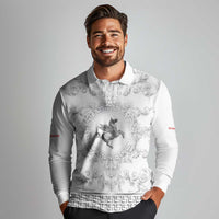 Personalized Italy Tuscany Long Sleeve Polo Shirt Baroque Motif