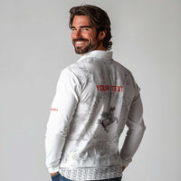 Personalized Italy Tuscany Long Sleeve Polo Shirt Baroque Motif