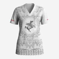 Personalized Italy Tuscany Scrub Top Baroque Motif