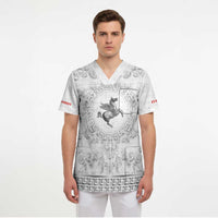 Personalized Italy Tuscany Scrub Top Baroque Motif