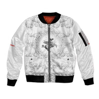 Personalized Italy Tuscany Sleeve Zip Bomber Jacket Baroque Motif