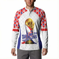 Croatia World Football Personalized Button Sweatshirt Vatreni Take Me To America 2026 White