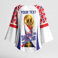 Croatia World Football Personalized Kimono Sleeve Blouse Vatreni Take Me To America 2026 White