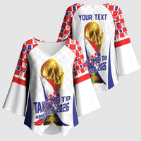 Croatia World Football Personalized Kimono Sleeve Blouse Vatreni Take Me To America 2026 White