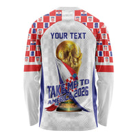 Croatia World Football Personalized Long Sleeve Shirt Vatreni Take Me To America 2026 White
