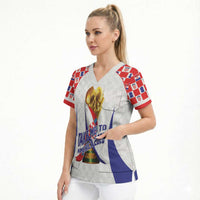 Croatia World Football Personalized Scrub Top Vatreni Take Me To America 2026 White