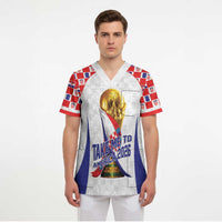 Croatia World Football Personalized Scrub Top Vatreni Take Me To America 2026 White