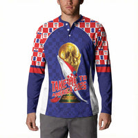 Croatia World Football Personalized Button Sweatshirt Vatreni Take Me To America 2026 Blue