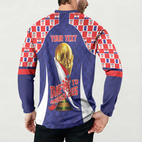 Croatia World Football Personalized Button Sweatshirt Vatreni Take Me To America 2026 Blue