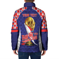 Croatia World Football Personalized Padded Jacket Vatreni Take Me To America 2026 Blue