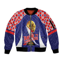 Croatia World Football Personalized Sleeve Zip Bomber Jacket Vatreni Take Me To America 2026 Blue