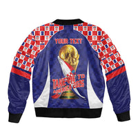 Croatia World Football Personalized Sleeve Zip Bomber Jacket Vatreni Take Me To America 2026 Blue