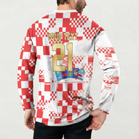 Croatia World Football Custom Button Sweatshirt Vatreni Croatian Heritage