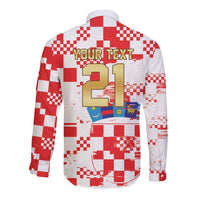 Croatia World Football Custom Long Sleeve Button Shirt Vatreni Croatian Heritage