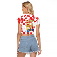 Croatia World Football Custom Raglan Cropped T Shirt Vatreni Croatian Heritage