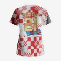 Croatia World Football Custom Scrub Top Vatreni Croatian Heritage