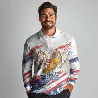 Serbia Take Me To America Personalized Long Sleeve Polo Shirt Strong Eagle Pride