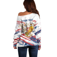 Serbia Take Me To America Personalized Off Shoulder Sweater Strong Eagle Pride