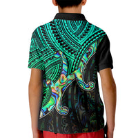 Maori Kid Polo Shirt Aotearoa Papua Shell with Tribal Pattern - Wonder Print Shop
