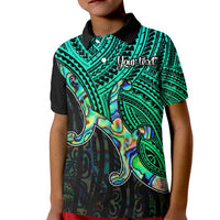 Custom Maori Kid Polo Shirt Aotearoa Papua Shell with Tribal Pattern - Wonder Print Shop