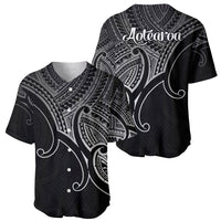 Aotearoa Polynesian Baseball Jersey with Maori Koru Black LT9 - Wonder Print Shop