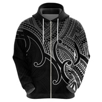 Aotearoa Polynesian Hoodie with Maori Koru Black - Wonder Print Shop
