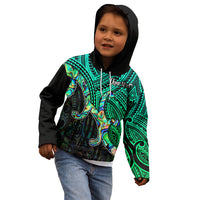 Aotearoa Polynesian Kid Hoodie with Maori Koru Blue - Wonder Print Shop