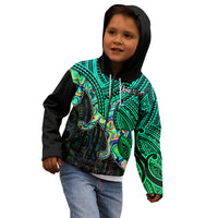 Aotearoa Polynesian Kid Hoodie with Maori Koru Blue - Wonder Print Shop