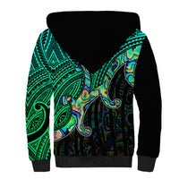 Aotearoa Polynesian Sherpa Hoodie with Maori Koru Blue - Wonder Print Shop