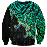 Aotearoa Polynesian Sweatshirt with Maori Koru Blue - Wonder Print Shop