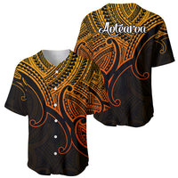 Aotearoa Polynesian Baseball Jersey with Maori Koru Gold LT9 - Wonder Print Shop
