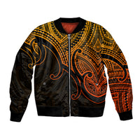 Aotearoa Polynesian Bomber Jacket with Maori Koru Gold LT9 - Wonder Print Shop