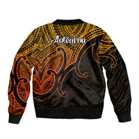Aotearoa Polynesian Bomber Jacket with Maori Koru Gold LT9 - Wonder Print Shop