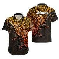 Aotearoa Polynesian Hawaiian Shirt with Maori Koru Gold - Wonder Print Shop