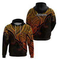 Aotearoa Polynesian Hoodie with Maori Koru Gold - Wonder Print Shop