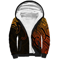 Aotearoa Polynesian Sherpa Hoodie with Maori Koru Gold - Wonder Print Shop