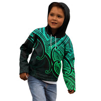 Aotearoa Polynesian Kid Hoodie with Maori Koru Green - Wonder Print Shop