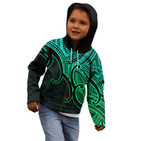 Aotearoa Polynesian Kid Hoodie with Maori Koru Green - Wonder Print Shop