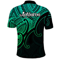 Aotearoa Polynesian Polo Shirt with Maori Koru Green - Wonder Print Shop