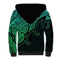 Aotearoa Polynesian Sherpa Hoodie with Maori Koru Green - Wonder Print Shop