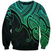 Aotearoa Polynesian Sweatshirt with Maori Koru Green - Wonder Print Shop