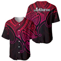 Aotearoa Polynesian Baseball Jersey with Maori Koru Pink LT9 - Wonder Print Shop