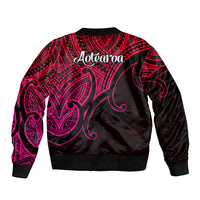 Aotearoa Polynesian Bomber Jacket with Maori Koru Pink LT9 - Wonder Print Shop