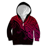 Aotearoa Polynesian Kid Hoodie with Maori Koru Pink - Wonder Print Shop
