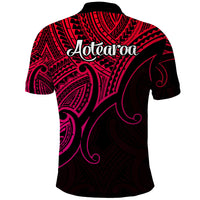 Aotearoa Polynesian Polo Shirt with Maori Koru Pink - Wonder Print Shop