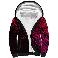 Aotearoa Polynesian Sherpa Hoodie with Maori Koru Pink - Wonder Print Shop