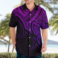 Aotearoa Polynesian Hawaiian Shirt with Maori Koru Purple - Wonder Print Shop